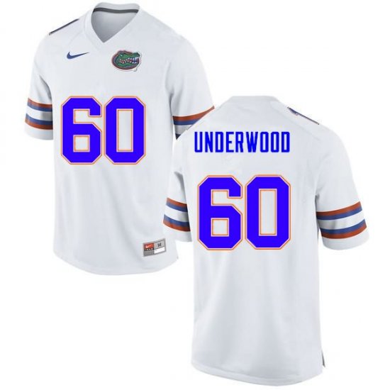 Men's Florida Gators #60 Houston Underwood NCAA Nike White Authentic Stitched College Football Jersey GVN4362HT